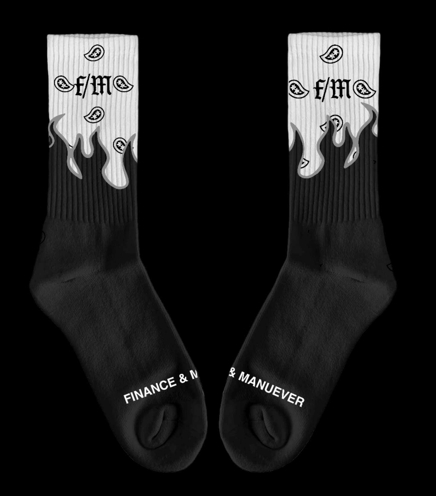 LOCK SOCKS - FLAME WHITE TOP
