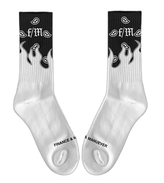 LOCK SOCKS - FLAME BLACK TOP