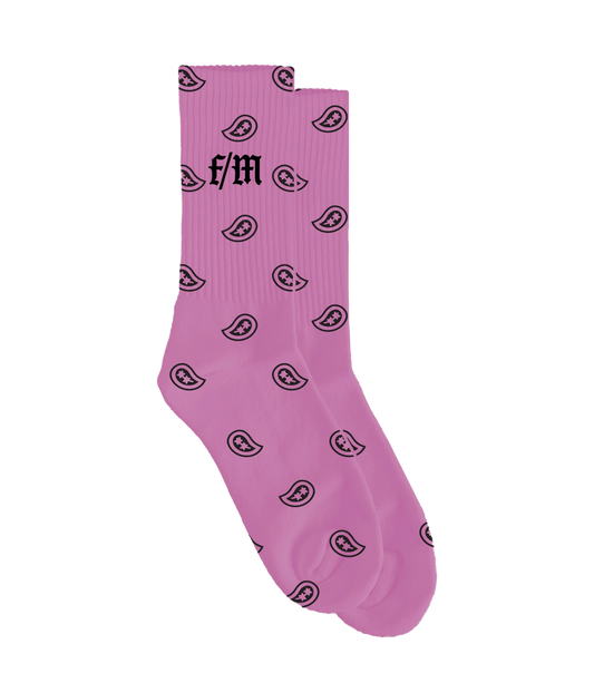 LOCK SOCKS - PINK PAISLEY