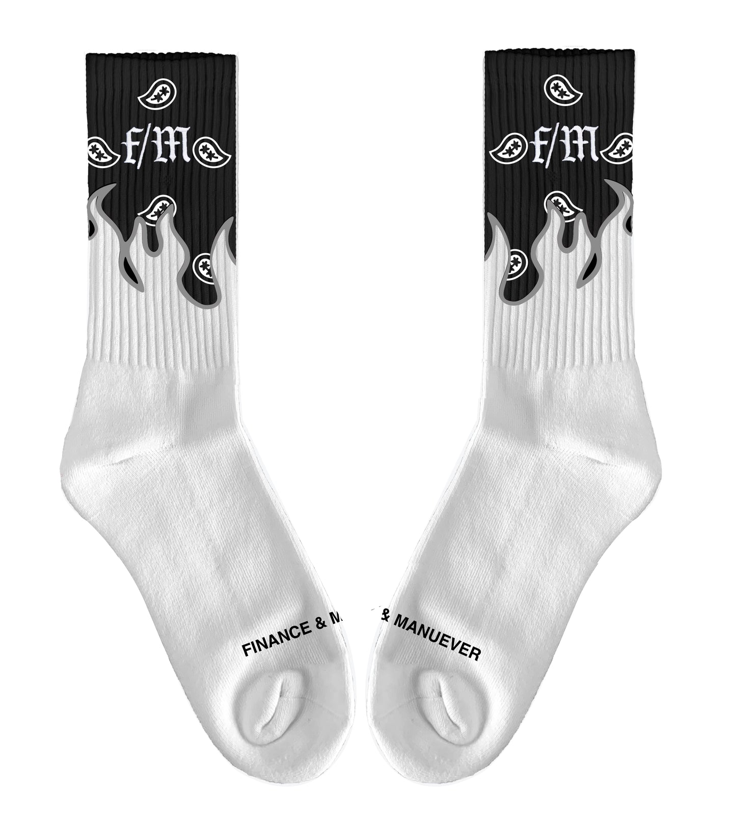LOCK SOCKS - FLAME BLACK TOP
